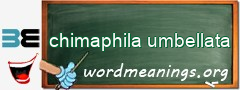 WordMeaning blackboard for chimaphila umbellata